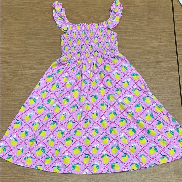 Mini Boden smocked lemon sundress size 7-8 - Picture 1 of 8